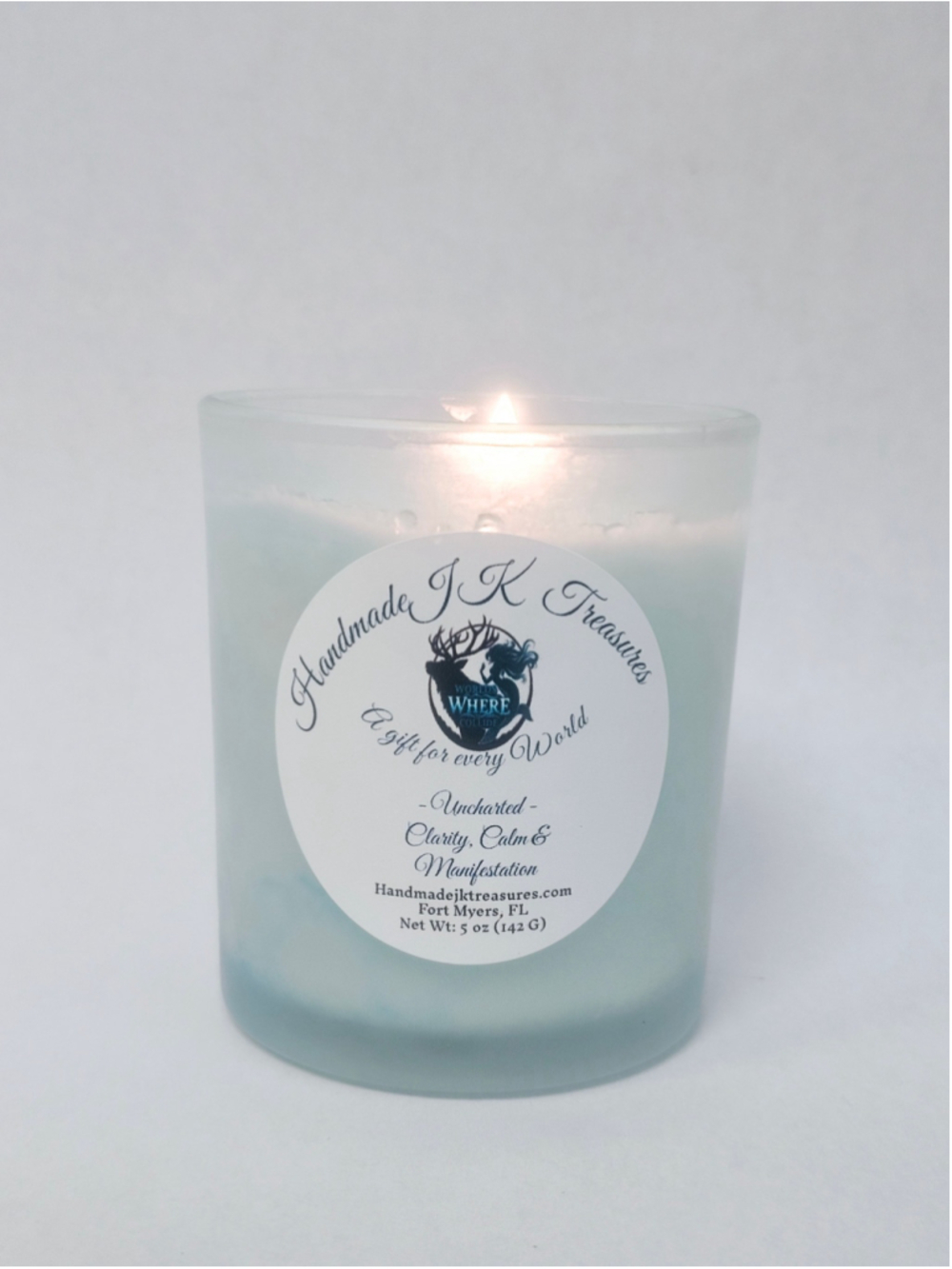 Clarity, Calm, & Manifestation Crystal Infused Soy Candle | Uncharted Intention